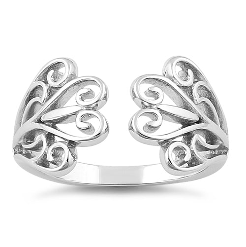Sterling Silver Blooming Hearts Ring