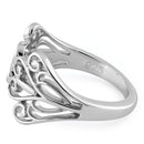 Sterling Silver Blooming Hearts Ring