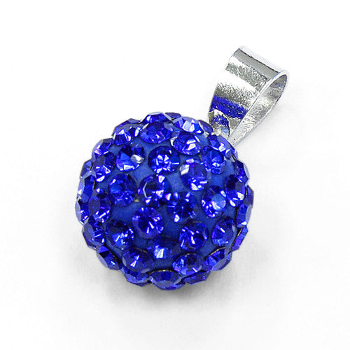 Sterling Silver Blue CZ Ball Pendant