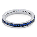 Sterling Silver Blue CZ Eternity Band