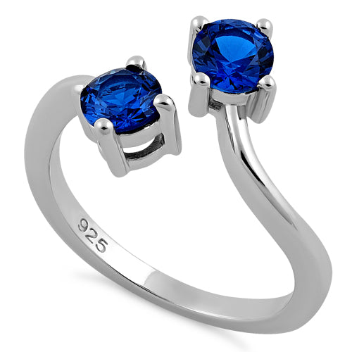 Sterling Silver Blue Sapphire CZ Ring