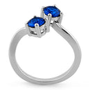 Sterling Silver Blue Sapphire CZ Ring