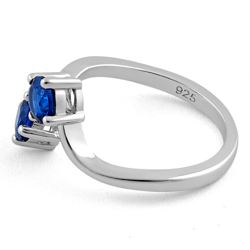 Sterling Silver Blue Sapphire CZ Ring