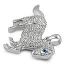Sterling Silver Blue Sapphire Eyed Horse CZ Pendant