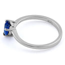Sterling Silver Blue Spinel Heart CZ Ring