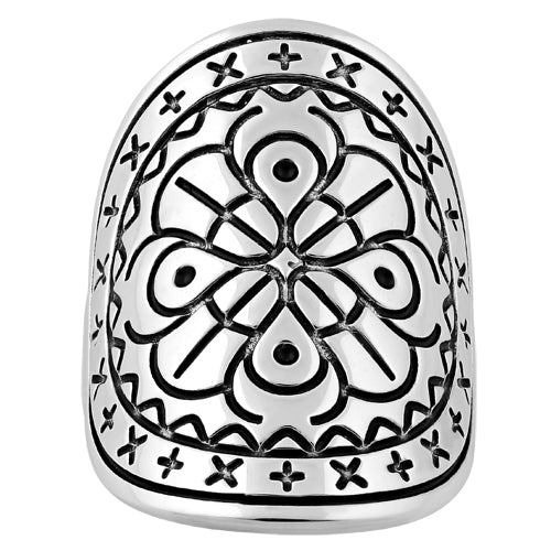 Sterling Silver Bohemian Shield Ring