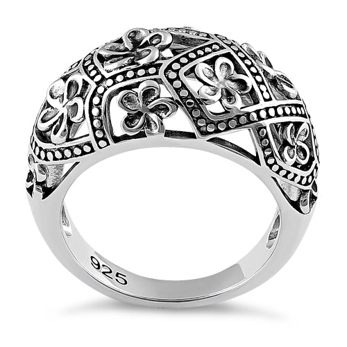 Sterling Silver Bold Flowers Ring