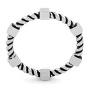 Sterling Silver Box & Rope Stackable Ring