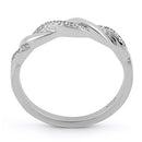 Sterling Silver Braided Clear CZ Ring