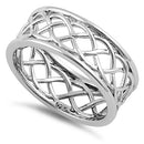 Sterling Silver Braided Eternity Band