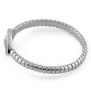 Sterling Silver Brown Stone Evil Eye CZ Ring