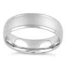 Sterling Silver Brushed Wedding Band Ring