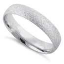 Sterling Silver Brushed Wedding Band Ring 4mm