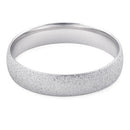 Sterling Silver Brushed Wedding Band Ring 4mm
