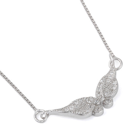 Sterling Silver Butterfly CZ Necklace