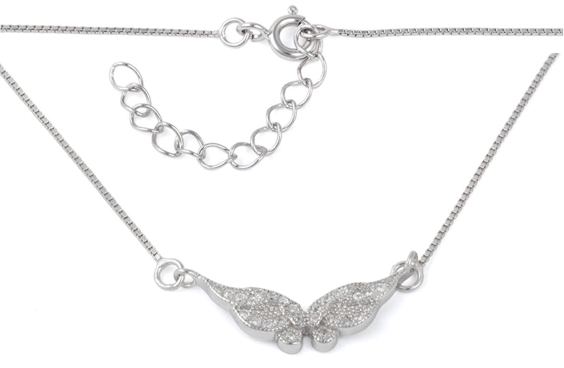 Sterling Silver Butterfly CZ Necklace