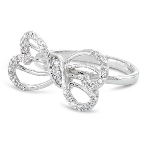 Sterling Silver Bow CZ Ring