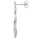 Sterling Silver Butterfly Drop CZ Dangle Earrings