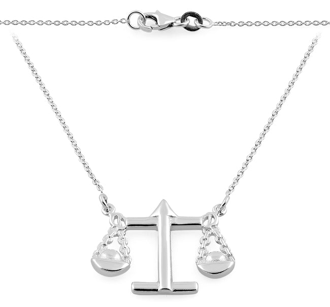 Sterling Silver Libra Zodiac Sign Necklace