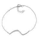 Sterling Silver Cascading Wave Clear CZ Bracelet