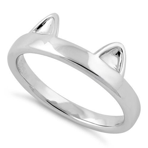 Sterling Silver Cat Ear Ring