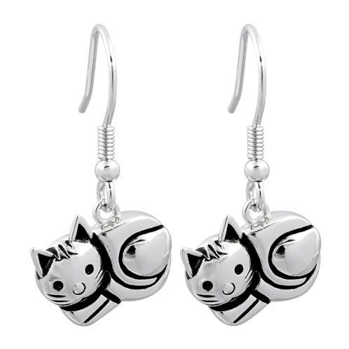 Sterling Silver Cat Earrings