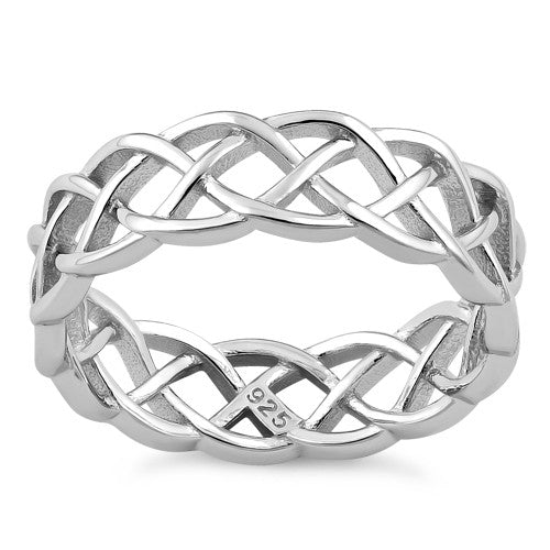 Sterling Silver Celtic Bradied Band Ring