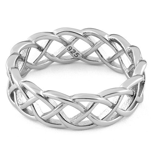 Sterling Silver Celtic Bradied Band Ring