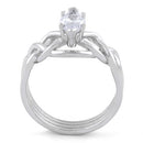 Sterling Silver Celtic Marquise CZ Ring