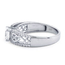 Sterling Silver Celtic Clear Round CZ Ring