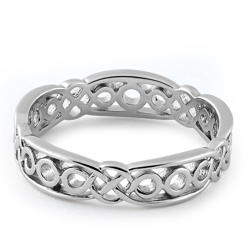 Sterling Silver Celtic Style Eternity Ring
