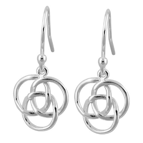 Sterling Silver Celtic Triquetra Hook Earrings