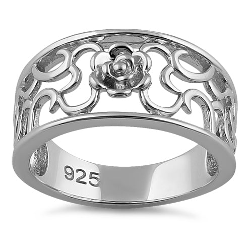 Sterling Silver Center Flower Ring