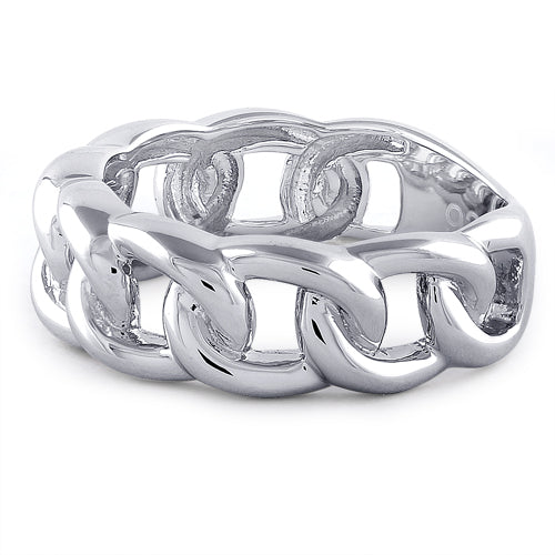 Chain link ring sterling silver Clearance