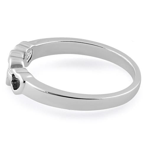 Sterling Silver Chained Heart Ring