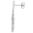 Sterling Silver Chandelier Drop CZ Dangle Earrings