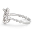 Sterling Silver Circle Twisted Pave CZ Ring