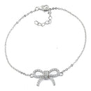 Sterling Silver Classic Bow Clear CZ Bracelet