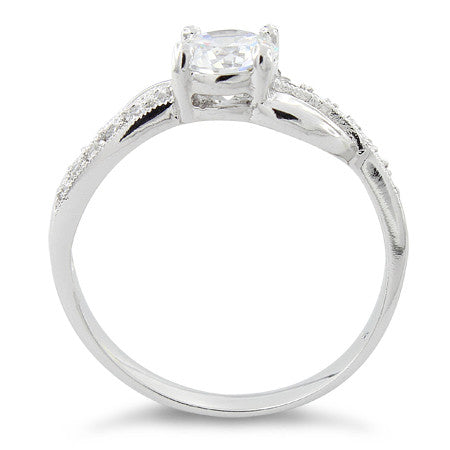 Sterling Silver Clear CZ Engagement Ring