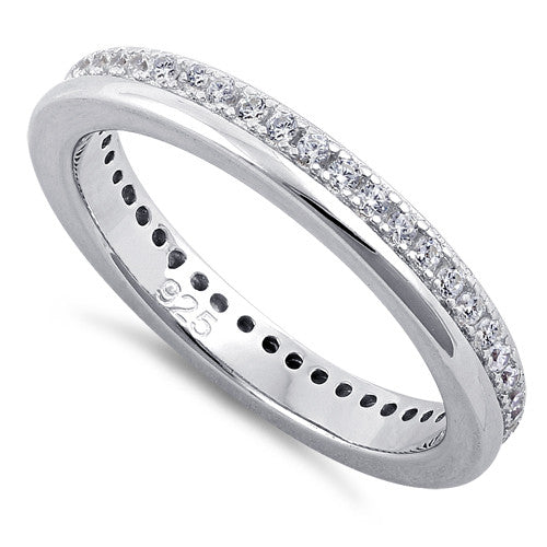 Sterling Silver Clear CZ Eternity Band