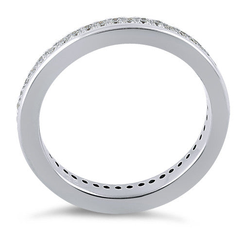 Sterling Silver Clear CZ Eternity Band