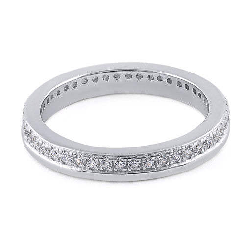 Sterling Silver Clear CZ Eternity Band