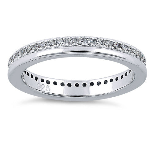Sterling Silver Clear CZ Eternity Band