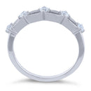 Sterling Silver Clear Five Round Stones CZ Ring