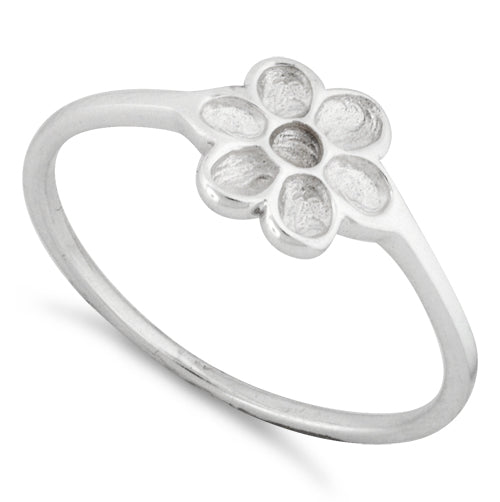 Sterling Silver Clear Flower Ring
