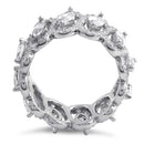 Sterling Silver Eternity Marquise Clear CZ Ring