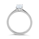 Sterling Silver Clear Radiant Cut CZ Ring