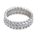 Sterling Silver Eternity Rectangle Clear CZ Ring