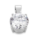 Sterling Silver Clear Round CZ 10mm Pendant