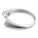 Sterling Silver Clear U Shaped Clear CZ Eternity Ring